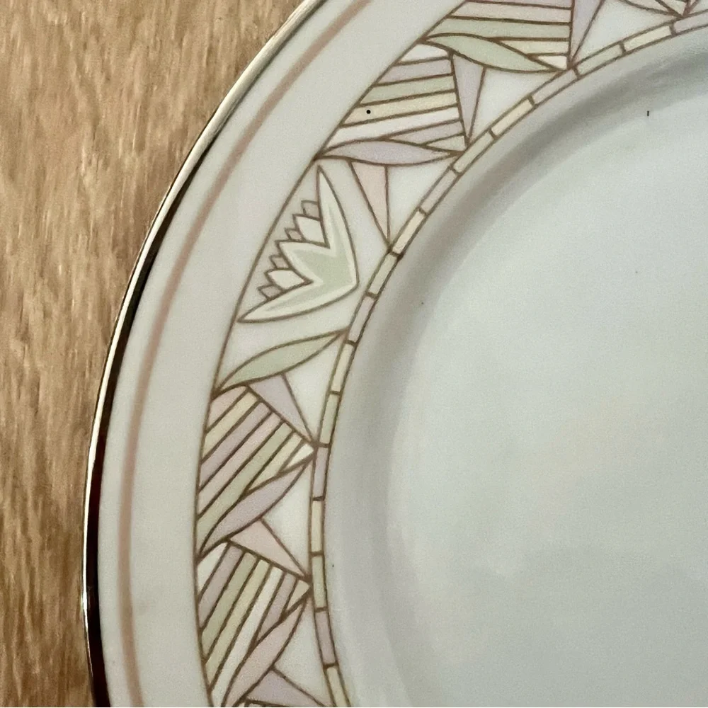 4 PCs Lenox Bouquet Collection Pink Lily Bread‎ Dessert Plates 6 1/4” 1980s Mint